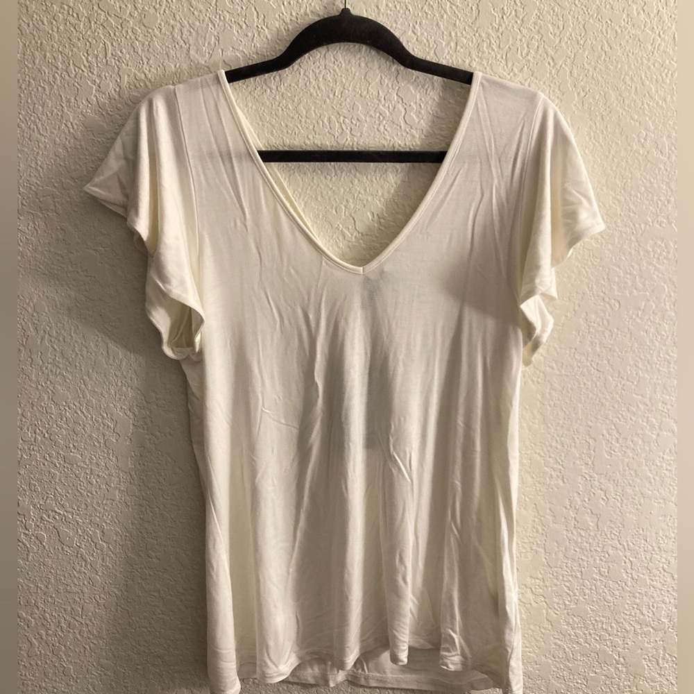 ModCloth White Top with Criss Cross Back